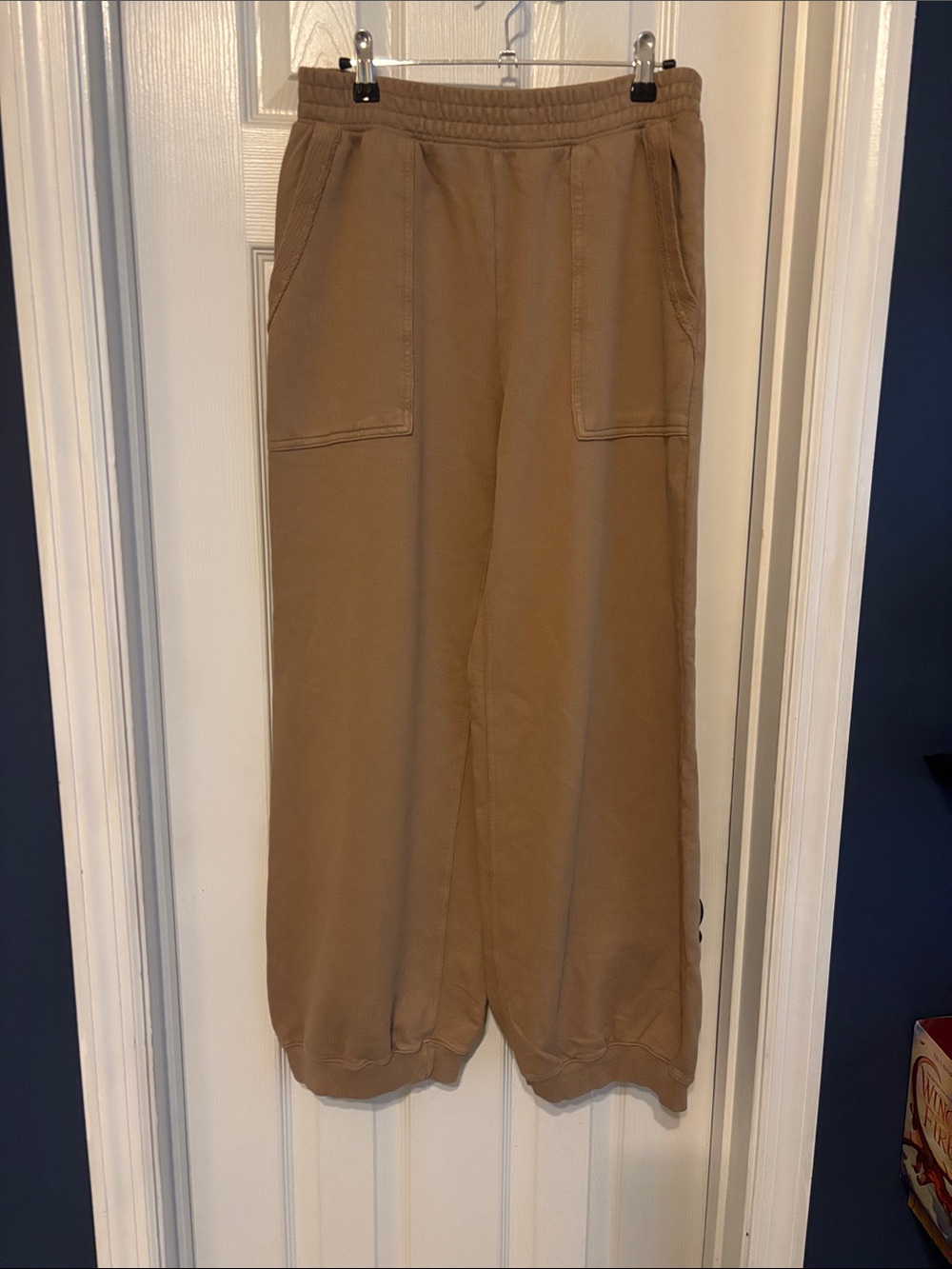 Aerie Barrel Leg Tan Sweatpants